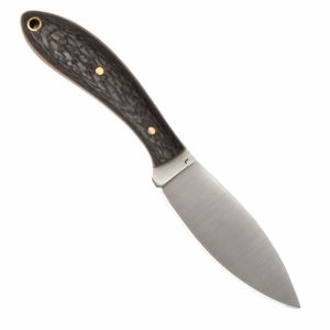 LT Wright Knives Small Northern Hunter - AEB-L Steel - Flat Grind - Carbon Fiber w/Coyote liner img2